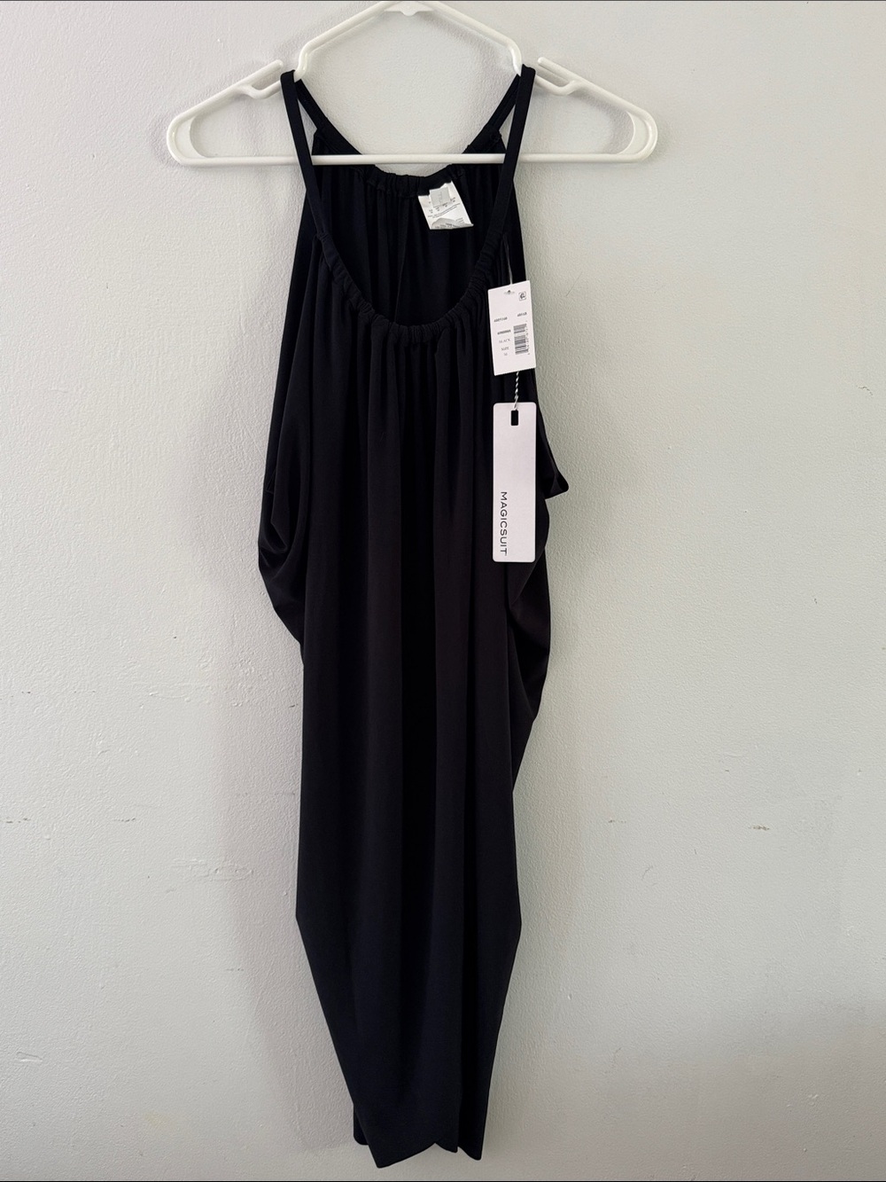NWT Magicsuit Black Ruched Swim Cover-Up Sz M